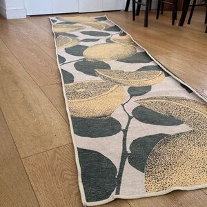 Lemonade Yellow Ruggable runner lemon print 2.7 feet x 7 feet no pad rug only